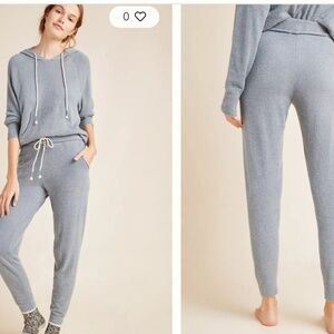 NWT Anthropologie On The Road Landon Chenille Gray Joggers Track Small Women